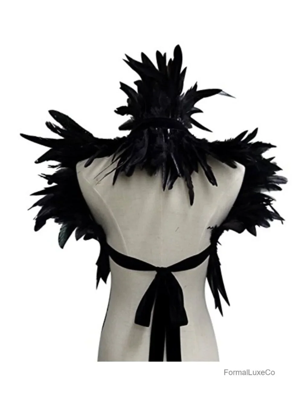 Gothic Real Feather Shrug Shawl Shoulder Wrap Cape Victorian Collar